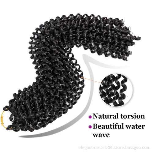 Wholesale Synthetic Crochet Braid Pre Twist Hair Extensions 18/24 inch Prelooped Long Soft Water Wave Ombre Passion Twist Hair